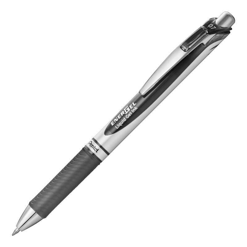 Pentel EnerGel 0.7mm Xm Retractable Rollerball Pen BL77-A in Black. Smooth writing black Pentel gel pen.